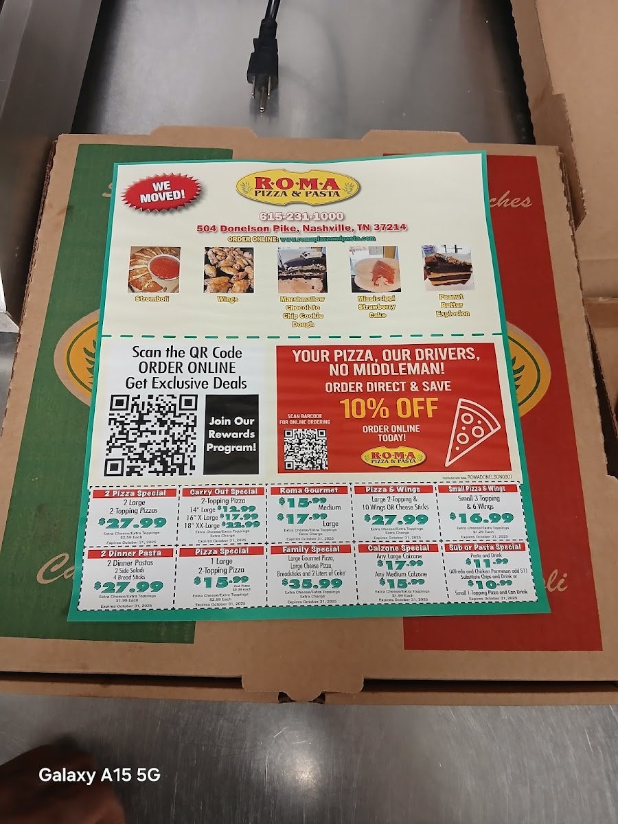 Roma Pizza & Pasta Menu - Image 3