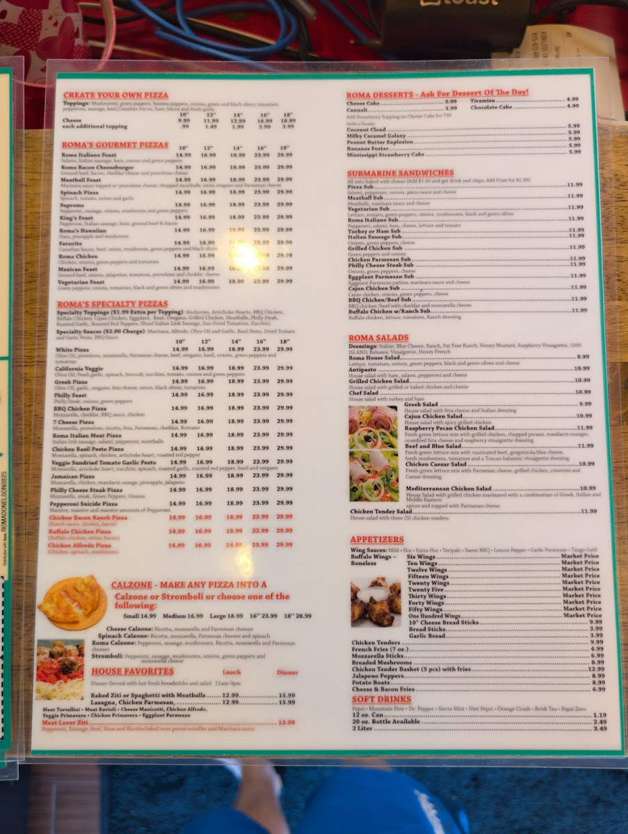 Roma Pizza & Pasta Menu - Image 4